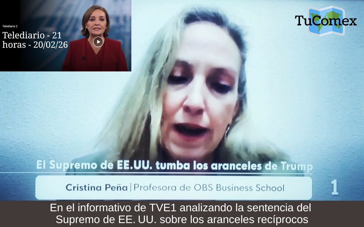 En el informativo de TVE1 analizando la sentencia del Supremo de EE. UU. sobre los aranceles recíprocos
